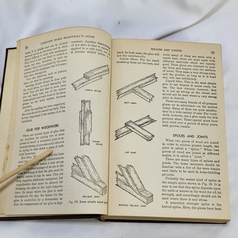 1948 The Complete Home Handyman's Guide Hubbard Cobb Vintage Hardcover Book DIY